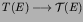 $T(E) \longrightarrow {\cal T}(E)$