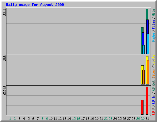 Daily usage for August 2009