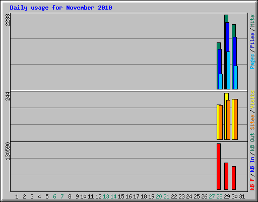 Daily usage for November 2010