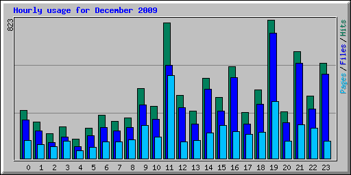 Hourly usage for December 2009