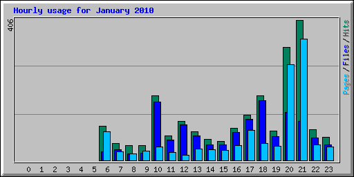 Hourly usage for January 2010