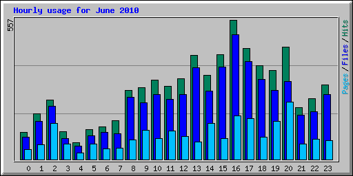 Hourly usage for June 2010