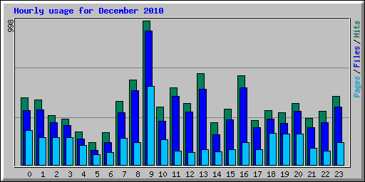Hourly usage for December 2010
